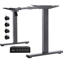 Електричний регульований стіл Flamaker: телескопічна стійка, пам'ять, сірий колір