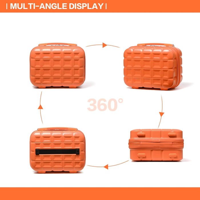 Візок для валізи KONO 54 см Жорсткий чохол ABS із замком TSA, 4 колеса, помаранчевий косметичний чохол