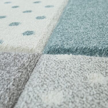 Домашній дитячий килим TT, килим для хлопчиків і дівчаток, дитячий килим в горошок, зірка, 3D смуга, колір розмір (133 см в квадраті, синій 4)