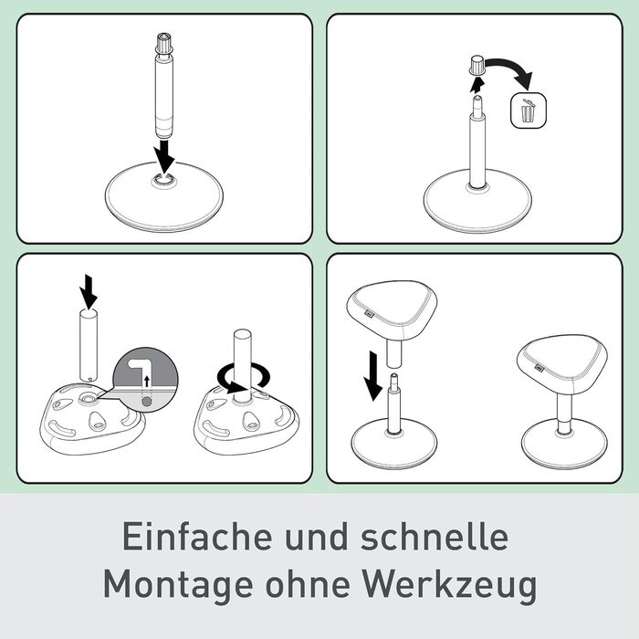 Офісний стілець Leitz Ergo Active з піною подвійної щільності, регульована висота 57-82 см, оббивка з переробленого матеріалу (до 110 кг), темно-сірий