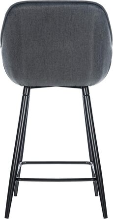 Барні стільці Gibson (2 шт.) - рожеві, з підніжкою, матеріал: тканина, темно-сірий