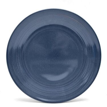 Вінтажний комбінований сервіз ECHTWERK з 24 предметів Алісія сучасний дизайн для 6 осіб, стильний темно-синій набір посуду з кераміки з 6 обідніми тарілками, 6 бічними тарілками, 6 чашками, 6 чашками для чаю