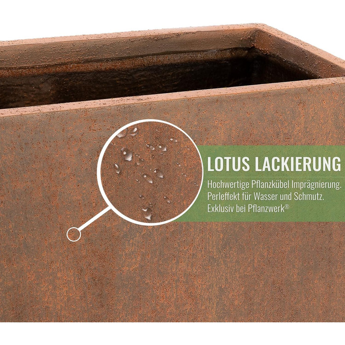 Планцверк® Вазон для рослин з фібергласу конічної форми Rost 70x33x33см - морозостійкий, преміум-якість, з ефектом лотоса