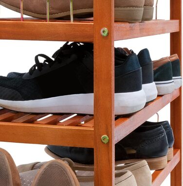 Полка для взуття 5 рівнів 75x26x82см FSC-Cert. Дерево акації Передпокій для ванної кімнати Шафа для взуття Коричневий