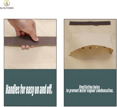 Накладка для садово-патіо меблів F&J Outdoors: водовідштовхувальна, захист від сонця, для 3-х місць, 208x99x61/89 см, бежева