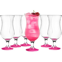 Скляні келихи Krosno, Набір келихів для коктейлів, для коктейлів, джина, пива, води, келихи для коктейлів, келихи для пиття, стакан для води, смузі, десерт, можна мити в посудомийній машині 6 x 420 мл (пурпурний)