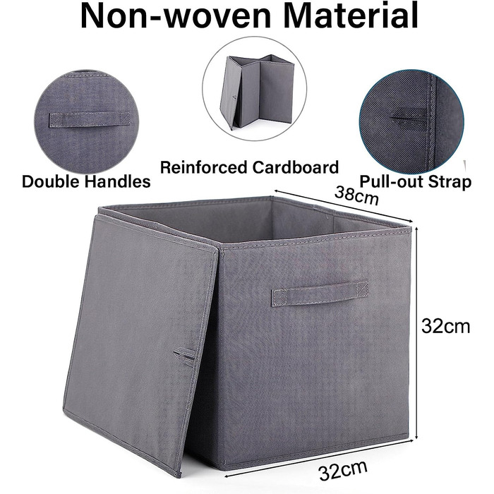 Коробка для зберігання з тканини розміром 4 шт., складні ящики розміром 3338 33 см, кубики для зберігання з ручками, ящики для зберігання з тканини Бо