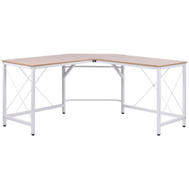 Кутовий стіл HOMCOM L-Desk 150x150x76см Кутовий стіл з МДФ в натуральному кольорі для домашнього офісу та навчання