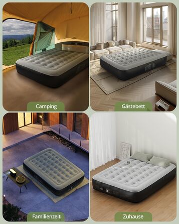 Надувне ліжко Airefina для 1 особи з вбудованим насосом, 99x190x46 см. Гостьове ліжко, компактне, з сумкою для перенесення, до 295 кг.