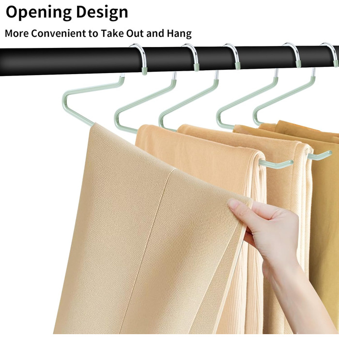 Металеві вішалки для штанів AIY05B (зелені, 20 шт.) - зручні та компактні