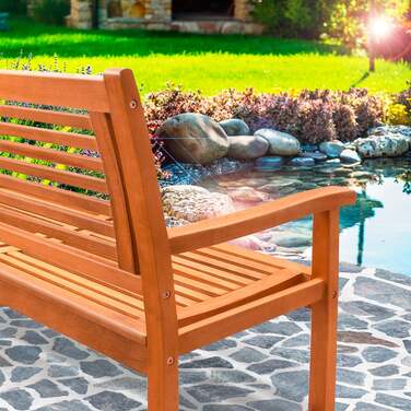 Садова лавка евкаліптова деревина 120x60x90см сертифікована FSC®