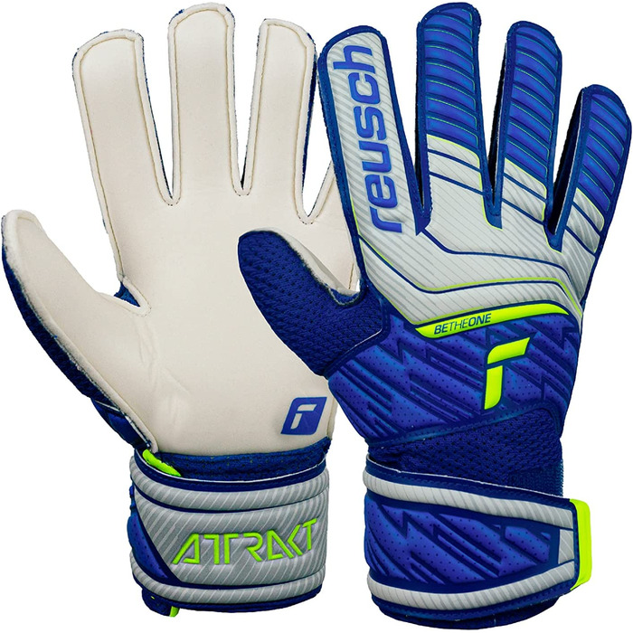 Воротарські рукавички унісекс Reusch Attractt Solid Junior 7 Vapor сірого кольору / темно-синього кольору