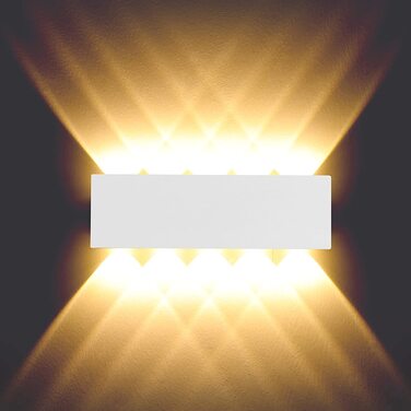Світлодіодний настінний світильник BELLA LIGHT 10 Вт, внутрішній алюмінієвий Точковий Світильник, настінний світильник IP54, водонепроникний для вітальні, спальні, передпокою, сходів, теплий білий, білий, 10 Вт, теплий білий