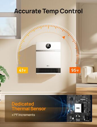 Дрео Smart Wandkonvektor - електричний конвектор з термостатом, пультом керування та таймером, 2000W, білий