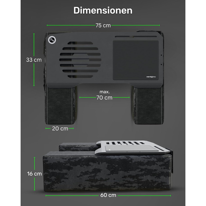 Couchmaster CYBOT: ергономічний столик для ноутбука на диван, софу та ліжко. Широкий столик для ноутбука та бездротових аксесуарів