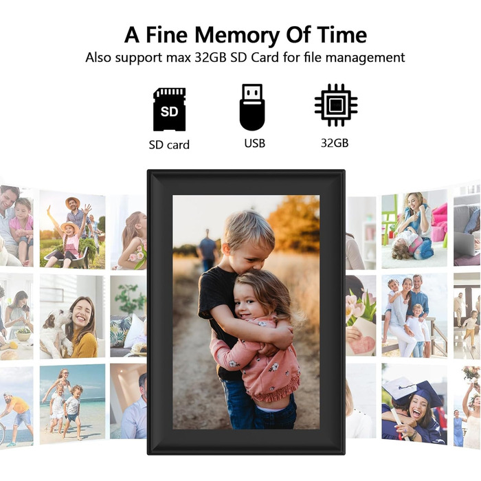 Цифровий фоторамка з Wi-Fi, 10.1 дюйма, сенсорний екран, 32GB, автоповорот, Frameo WiFi 02