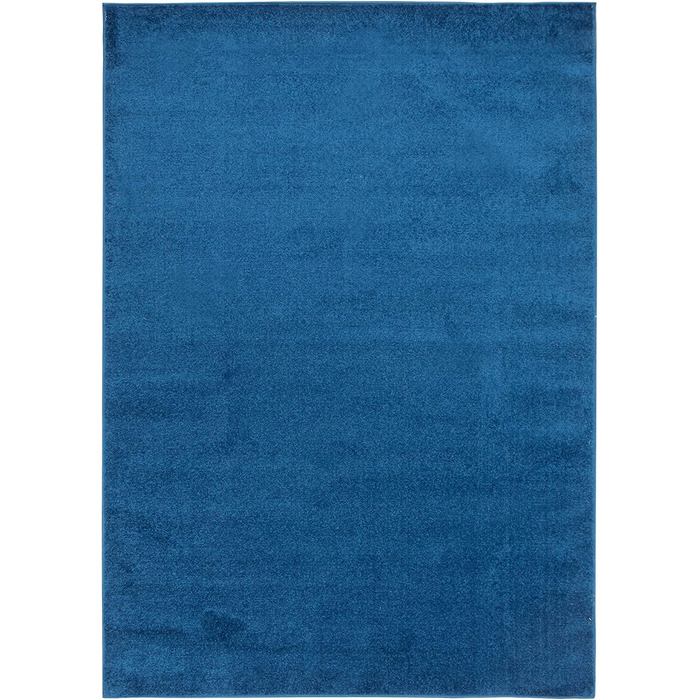 Флоридський килим TAPISO з коротким ворсом для спальні, вітальні, дитячої, підліткової спальні, світлий однотонний сучасний дизайн, Екотекс (140 х 190 см, синій)