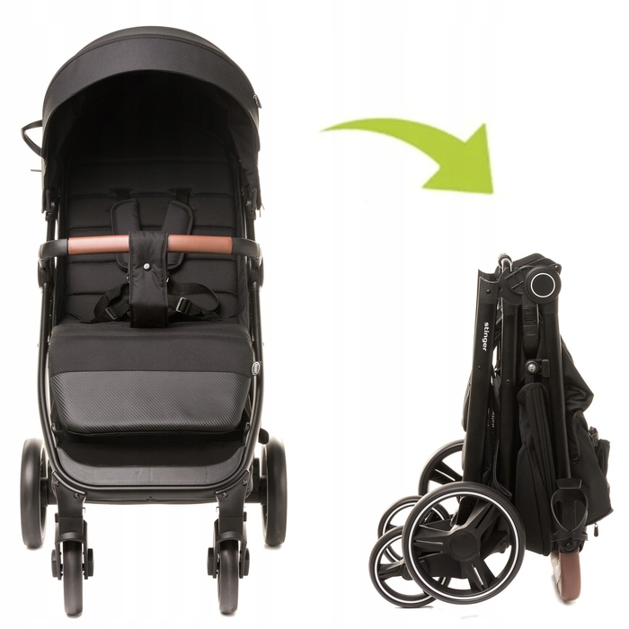 Дитячий прогулянковий візок 4Baby Stinger XXIII, чорний