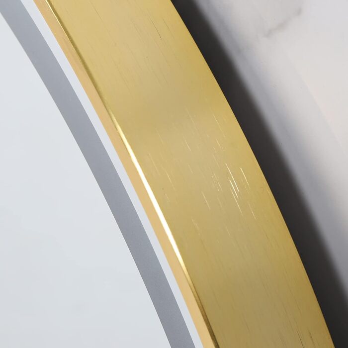 Дзеркало для ванної кімнати LUVODI кругле, 80 см, з підсвічуванням, золото, з сенсорним вимикачем, проти запотівання