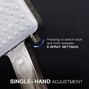 Насадка для душу Newentor з 6 режимами, велика, економна, високого тиску, золота (без шланга)