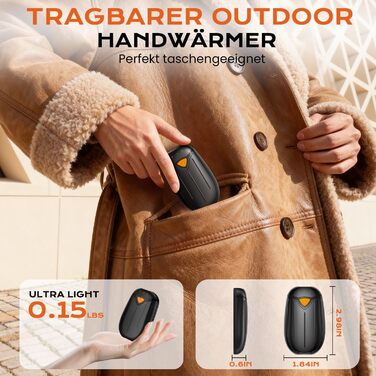 Електричний нагрівач для рук, 2 шт., 5200 mAh, USB, 3 режими нагріву, до 50°C, для активного відпочинку, кемпінгу, полювання