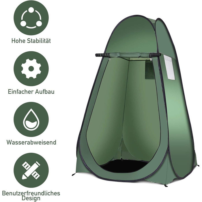 Намет для душу GYMAX Pop Up, 120x120x190 см, для кемпінгу та відпочинку на природі, з сумкою