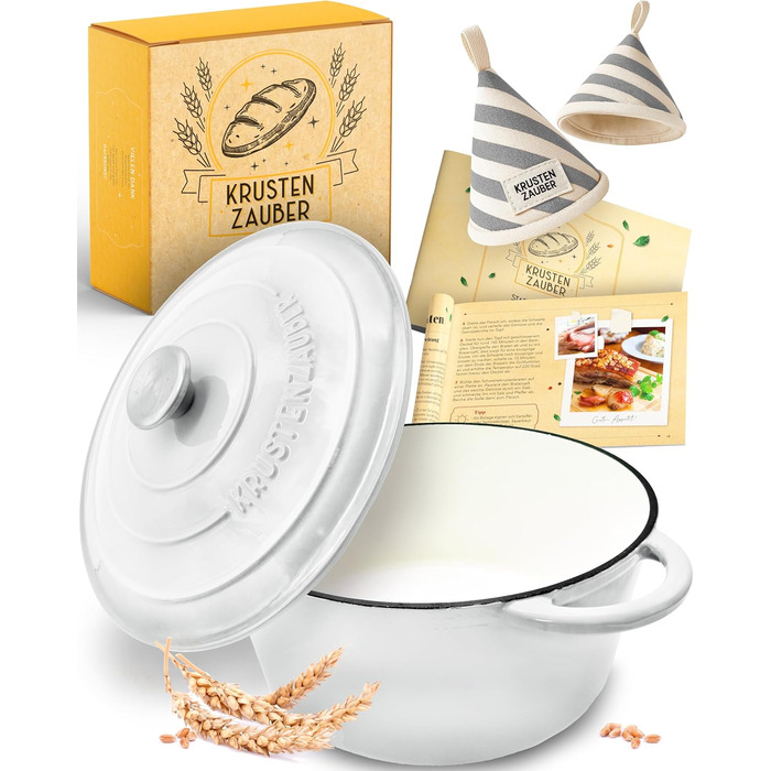 Форма для випікання хліба з чавуну з кришкою Krustenzauber, 28 см, 4.7л, емальована