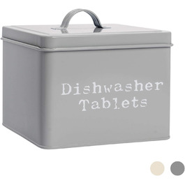 Вінтажні металеві таблетки для посудомийної машини Каністра - сірий
