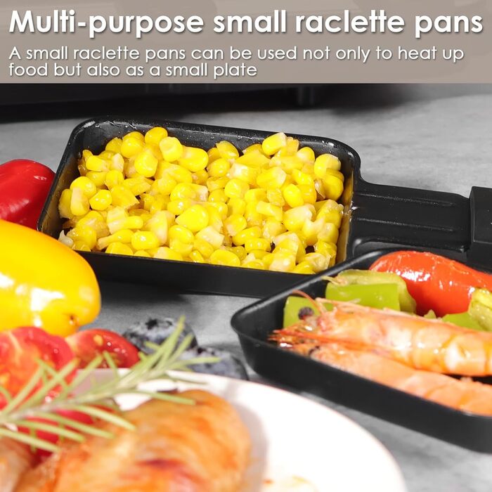 Електричний гриль-ракле для 8 осіб з антипригарним покриттям та 8 міні-сковорідками