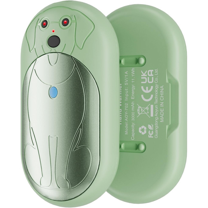 Електричні грілки для рук COTOP 6000mAh, 2 шт. USB-C, 3 режими нагріву, для жінок, чоловіків, дітей, туризму, гірськолижного спорту, зелені