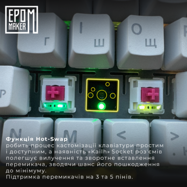 Клавіатура механічна бездротова EPOMAKER Shadow-X Mulan White (SHX-W-M)