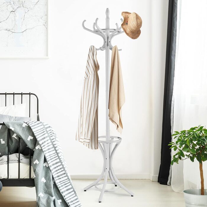 Гардеробна стійка GIANTEX з підставкою для парасольки, дерев'яна, з 12 гачками, для прихожей/вітальні