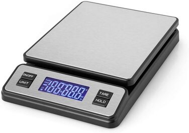 Цифрові кухонні ваги, висока місткість до 40 кг, поверхня з нержавіючої сталі, підйом 2 г, РК-дисплей, 3100 -