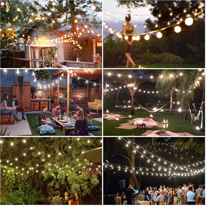 Ланцюжок прикрас для дому та саду 30м LED ST45, теплі світлодіоди 2700K, E27, IP65, вологостійкий, для вечірок та святкування