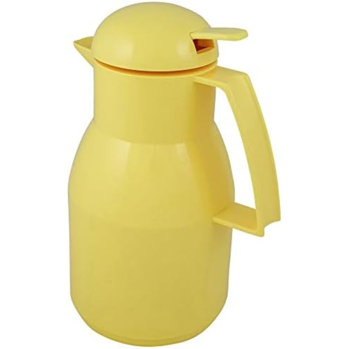 Термос Helios Top Push, жовтий, 1 літр - ізольована канa, пластик