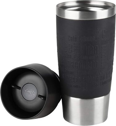 Термокружка Emsa Travel Mug Classic 360 ml, чорна, з Quick-Press, 360° відкриття, з термоізоляцією (513361)