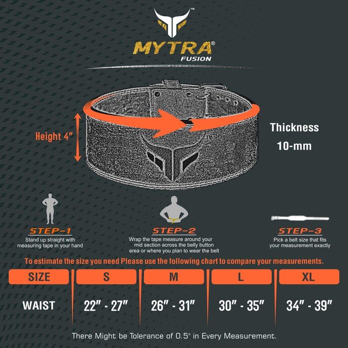 Силовий пояс для підняття важких предметів Mytra Fusion L4 для силових тренувань шкіряний ремінь силові ремені для присідань (чорний, великий)