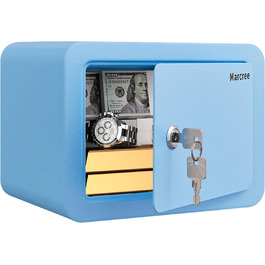 Дитячий сейф-сховище Mini Safe Box: сталевий сейфчик з ключем, 16.9 x 22.9 x 17.6 см, блакитний