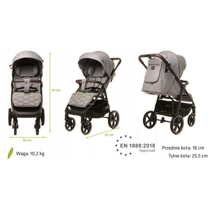 Дитячий прогулянковий візок 4BABY Stinger, алюмінієва рама, гелеві колеса, компактне складання