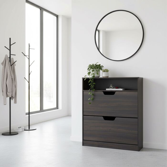 Взуттєва шафа Relaxdays з відкидною дверцями та відкритою полицею