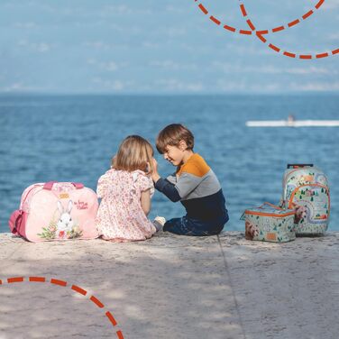Екологічний дитячий рюкзак з колесами та лісовими тваринами - Дитячий візок з переробленого пластику з колесами - Повсякденна сумка-візок для дитячого садка - 36x25x15 см Eco (Ведмідь)