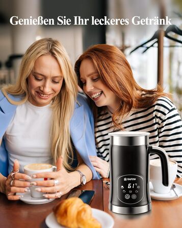 Електричний спінювач молока 5 в 1 з LED-дисплеєм, 350 мл - для капучино, лате, гарячого шоколаду