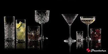 Набір склянок Martini Pasabahce Timeless, 6 шт, кришталевий дизайн, 17.2 см