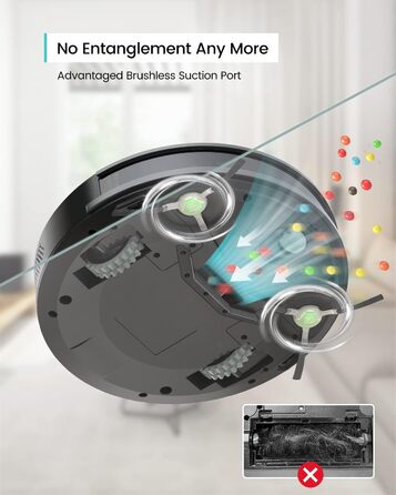 Робот-пилосос LEFANT M210P: потужність 2200 Па, тиха робота 55 дБ, Wi-Fi, Bluetooth, Alexa, керування через додаток, час роботи 120 хвилин, для шерсті тварин та твердих поверхонь