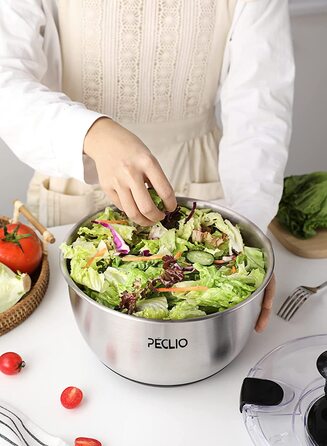 Сушарка для салату Peclio з нержавіючої сталі 4,5 л сріблясто-чорна