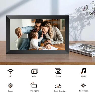 Frameo Цифровий фоторамка 15.6 дюймів, FHD IPS сенсорний екран, 32GB, Wi-Fi, автоматичне обертання, віддалене завантаження фото та відео, XL