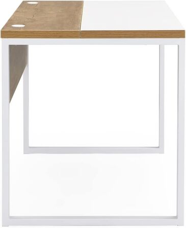 Стіл B&D Home Noel офісний стіл з кабельною каналізацією промисловий дизайн дуб пісочний, 12103-120-SCHW (білий, 160 x 75 см)