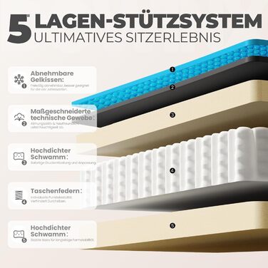 Ігровий крісло Dowinx з тканини та масажем, ергономічний геймерський крісло-ресинг з підніжкою (Бежевий)