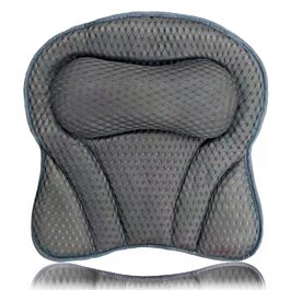 Подушка для ванни з піни memory foam, антиковзка, для шиї та спини, 4D вентиляція, 6 присосок, сіро-метеликовий колір