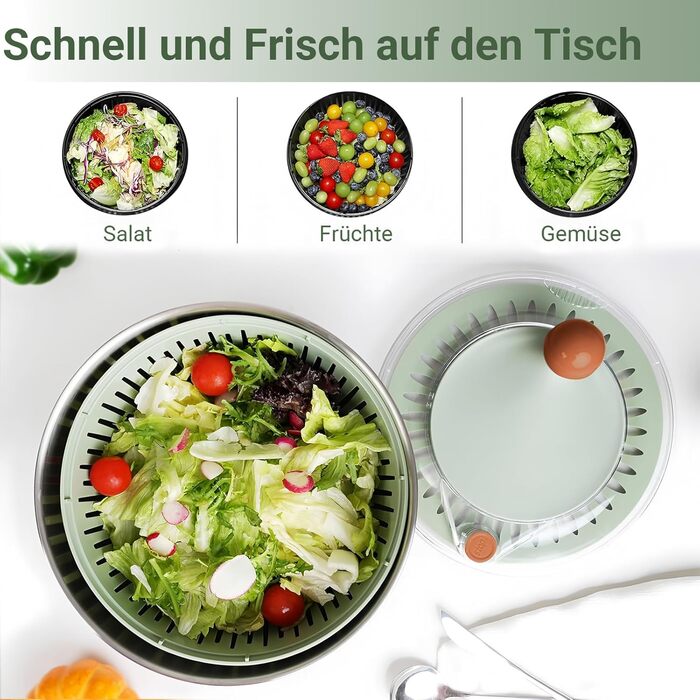 Салатниця-швидкоосушувач, 5 літрів, пластик, BPA-free